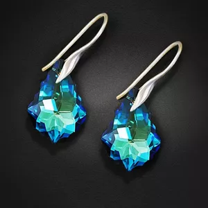 925 Sterling Silver Earrings "Baroque IV (Bermuda Blue)" with Crystals From Swarovski™