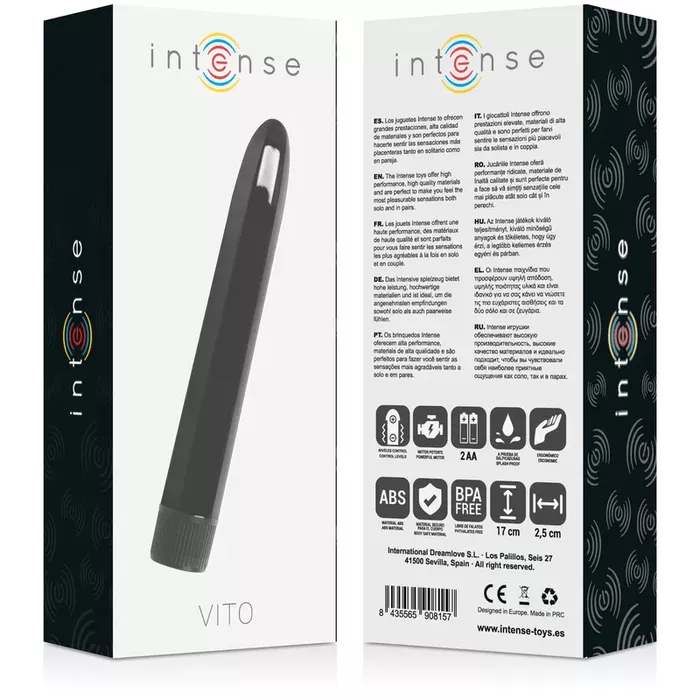 Vibrators INTENSE VITO Black — 17 cm, 2,5 cm Photo 4