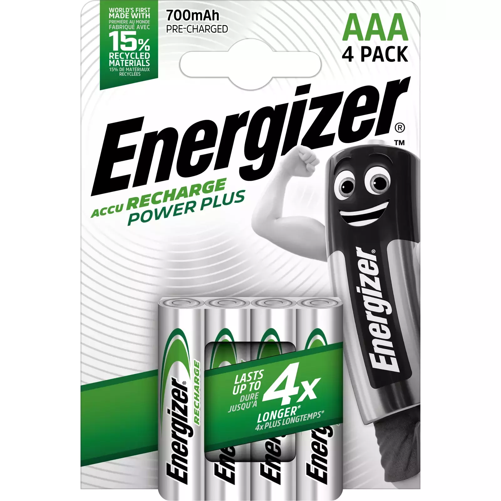 Energizer Accu Recharge Power Plus 700 AAA BP4 535-417005-00 Photo 1