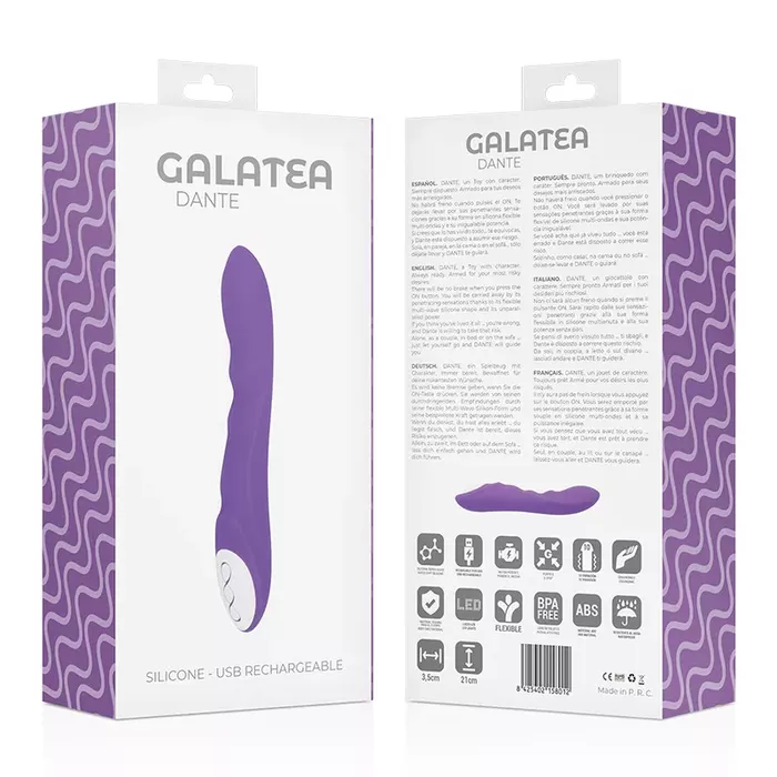 Vibrators GALATEA DANTE Lilac — 21 cm, 3,5 cm Photo 11