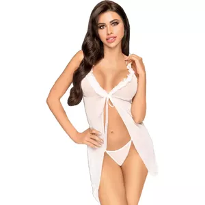 Negligee Penthouse Babydoll After Sunset, white, size L/XL, 73% polyester 27% elastane