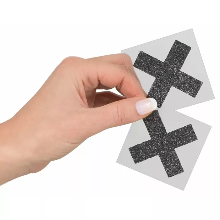 Nipple stickers X — black cross-shaped nipple stickers Photo 4