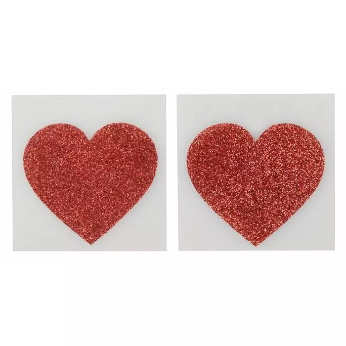 Nipple stickers Heart — red paper/PET, 5.2×4.9 cm Photo 2