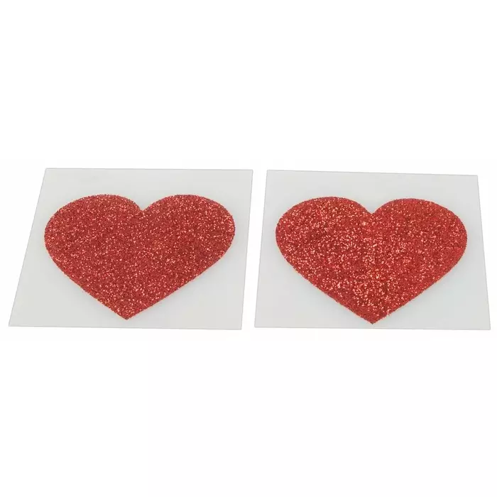 Nipple stickers Heart — red paper/PET, 5.2×4.9 cm Photo 3
