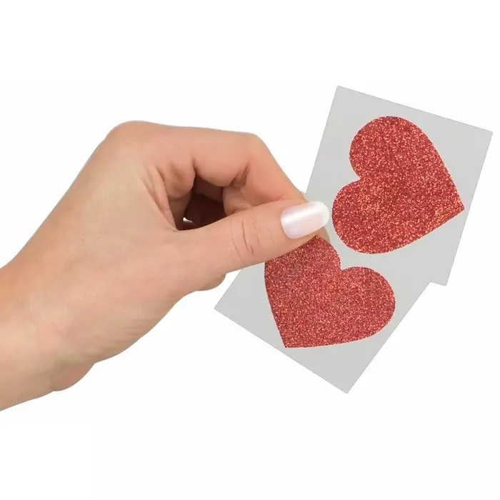 Nipple stickers Heart — red paper/PET, 5.2×4.9 cm Photo 5