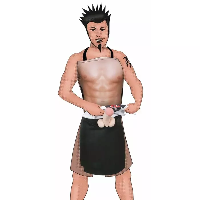 CHEFCOCK polyester kitchen apron — skin-coloured Photo 4