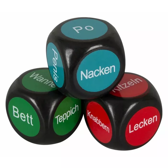 Pleasure Dice German – melns ABS kauliņu komplekts Photo 2