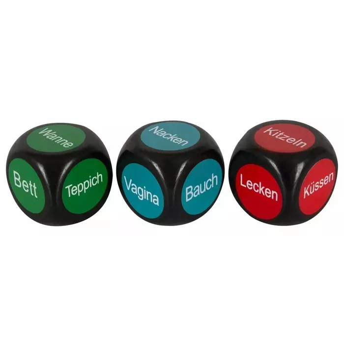 Pleasure Dice German – melns ABS kauliņu komplekts Photo 3