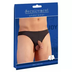 Vīriešu stringi Svenjoyment L — melni, izmērs L, 80% poliamīds 20% elastāns