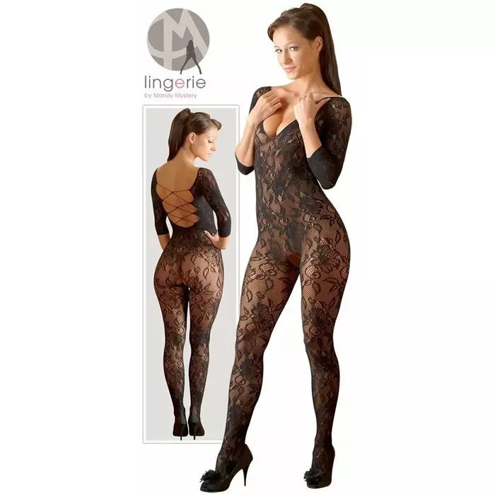 Catsuit mandy mystery Catsuit S-L, black, floral lace Photo 7