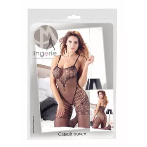 Catsuit bodysuit mandy mystery 25507681101 black S-L, 90% polyamide 10% elastane, seamless, with feet