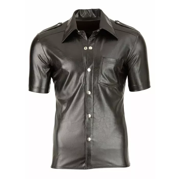 Men's imitation leather shirt Svenjoyment L Photo 3