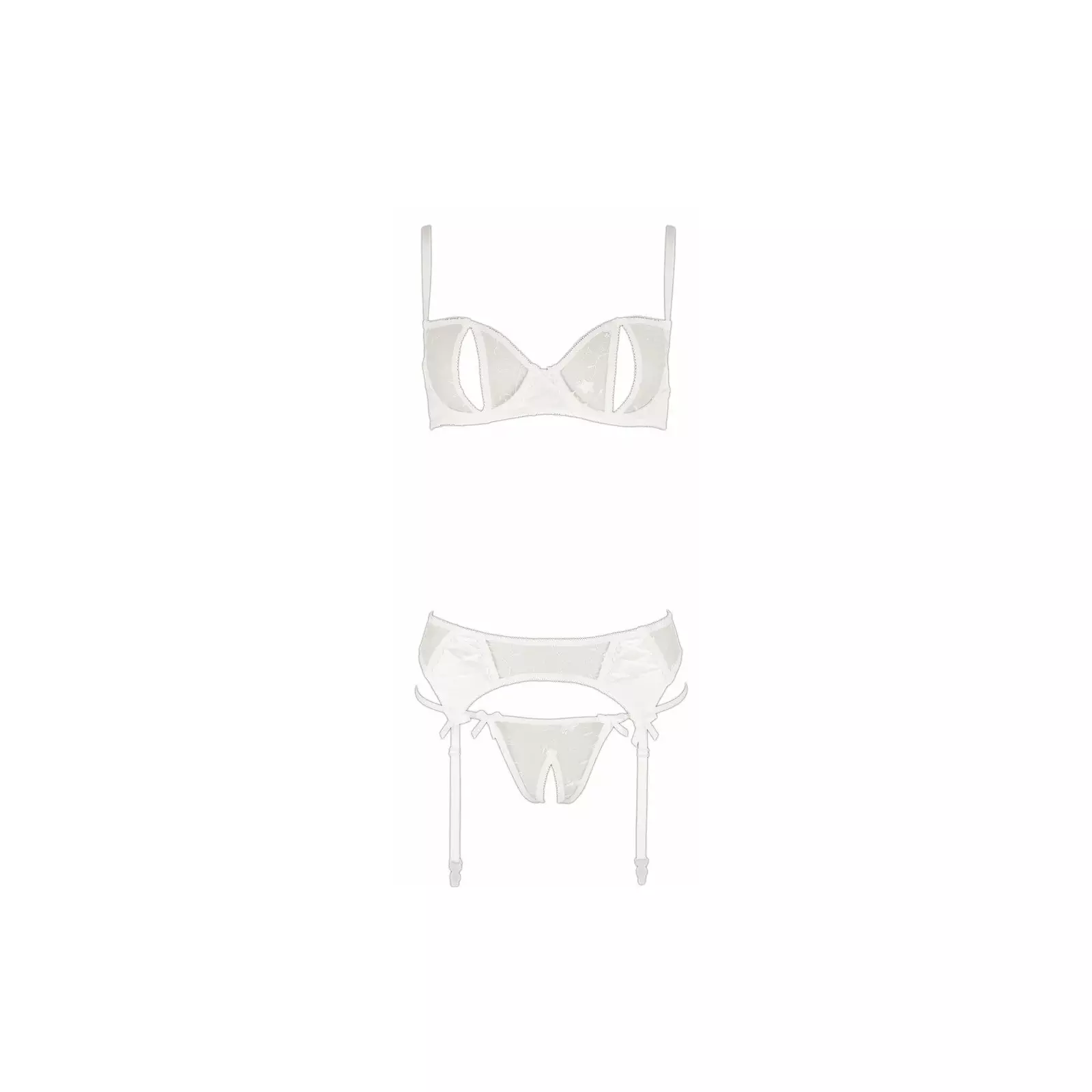 Lingerie BH Set White 85C abierta fina Photo 5