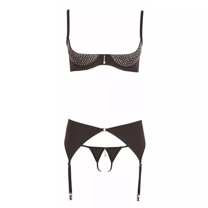 Lingerie set abierta fina Rhinestone Shelf Bra Set 85C/L Photo 4