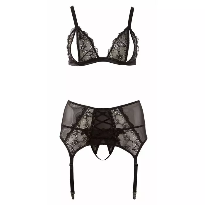 Lingerie set Cottelli Collection Bra Suspender Set XL Photo 4