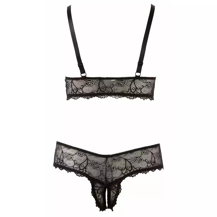 Lingerie set Cottelli Collection bra and crotchless string 2XL Photo 6