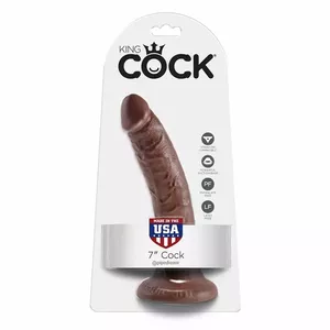 Дилдо, KING COCK - 7 DILDO CHOCOLATE 17.8 CM