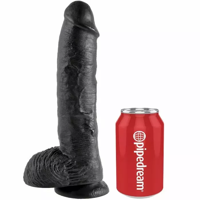 Реалистичный фаллоимитатор King Cock 10 дюймов, черный Photo 3