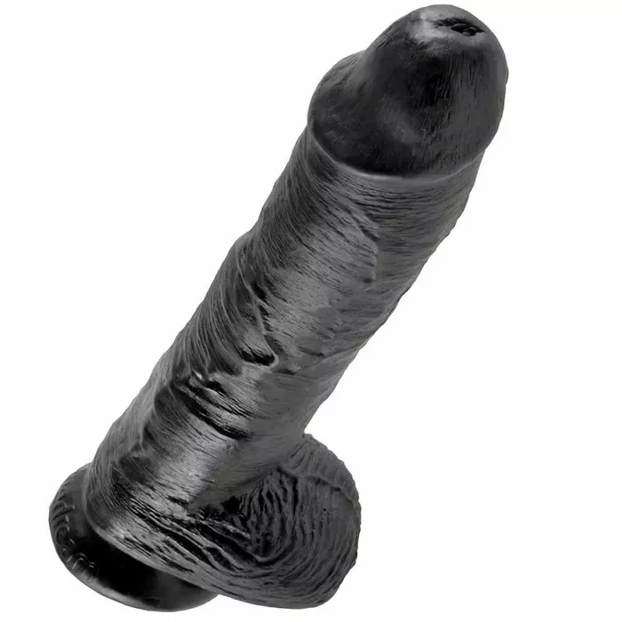 Реалистичный фаллоимитатор King Cock 10 дюймов, черный Photo 4