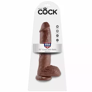 KING COCK 10" COCK BROWN WITH BALLS 25.4 CM
