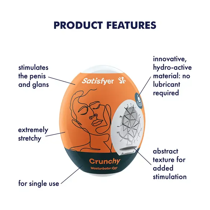 Masturbator egg SATISFYER Crunchy — TPE sleeve Photo 3