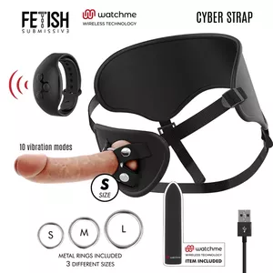 CYBER STRAP HARNESS WITH DILDO AND BULLET REMOTE CONTROL WATCHME S TECHNOLOGY