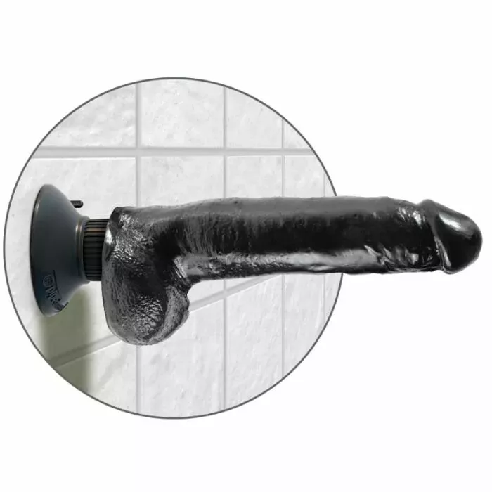 Vibrator king cock 23 cm — silicone, black Photo 4