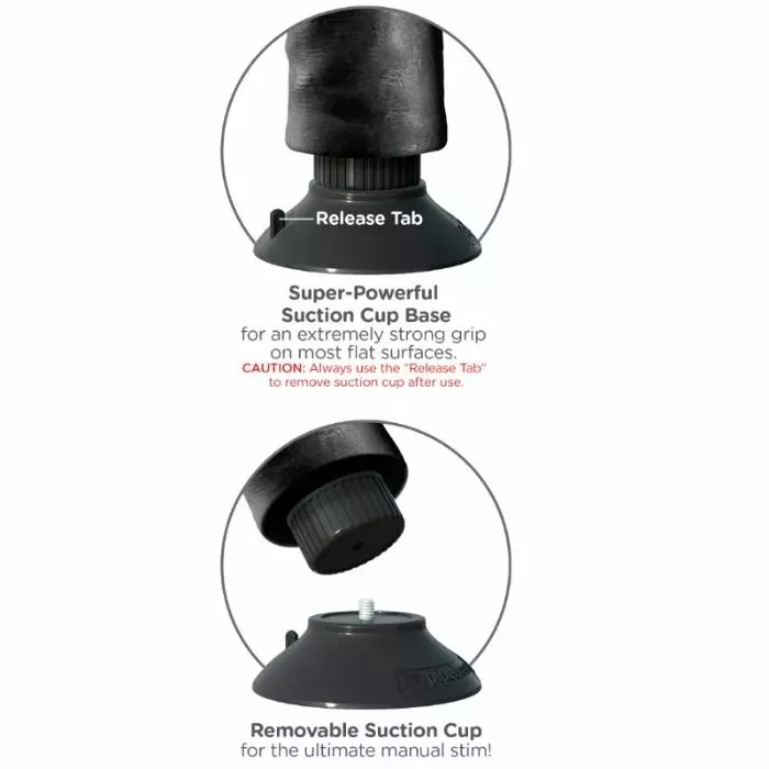 Vibrator king cock 23 cm — silicone, black Photo 5