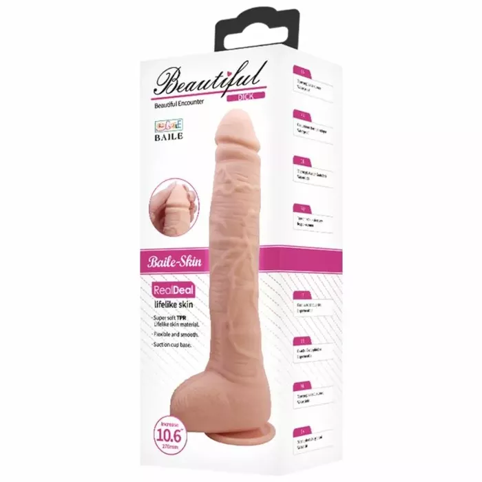 Dildo BAILE D-229709 — elastīgs silikona dildo Photo 9