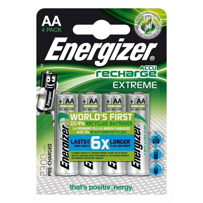 Lādējama baterija Energizer Accu Recharge Extreme 2300 AA BP4, D-230460 Photo 1
