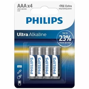 PHILIPS ULTRA ALKALINE BATTERY AAA LR03 4 UNIT