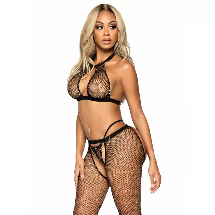 LEG AVENUE D-230544 fishnet top, G-string & tights Photo 4