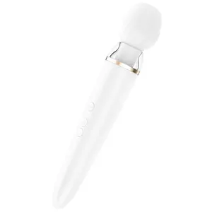 Wand vibrator SATISFYER Double Wand-er, ambidextrous, 269.8 mm length, 55 mm diameter, built-in lithium-ion battery, white