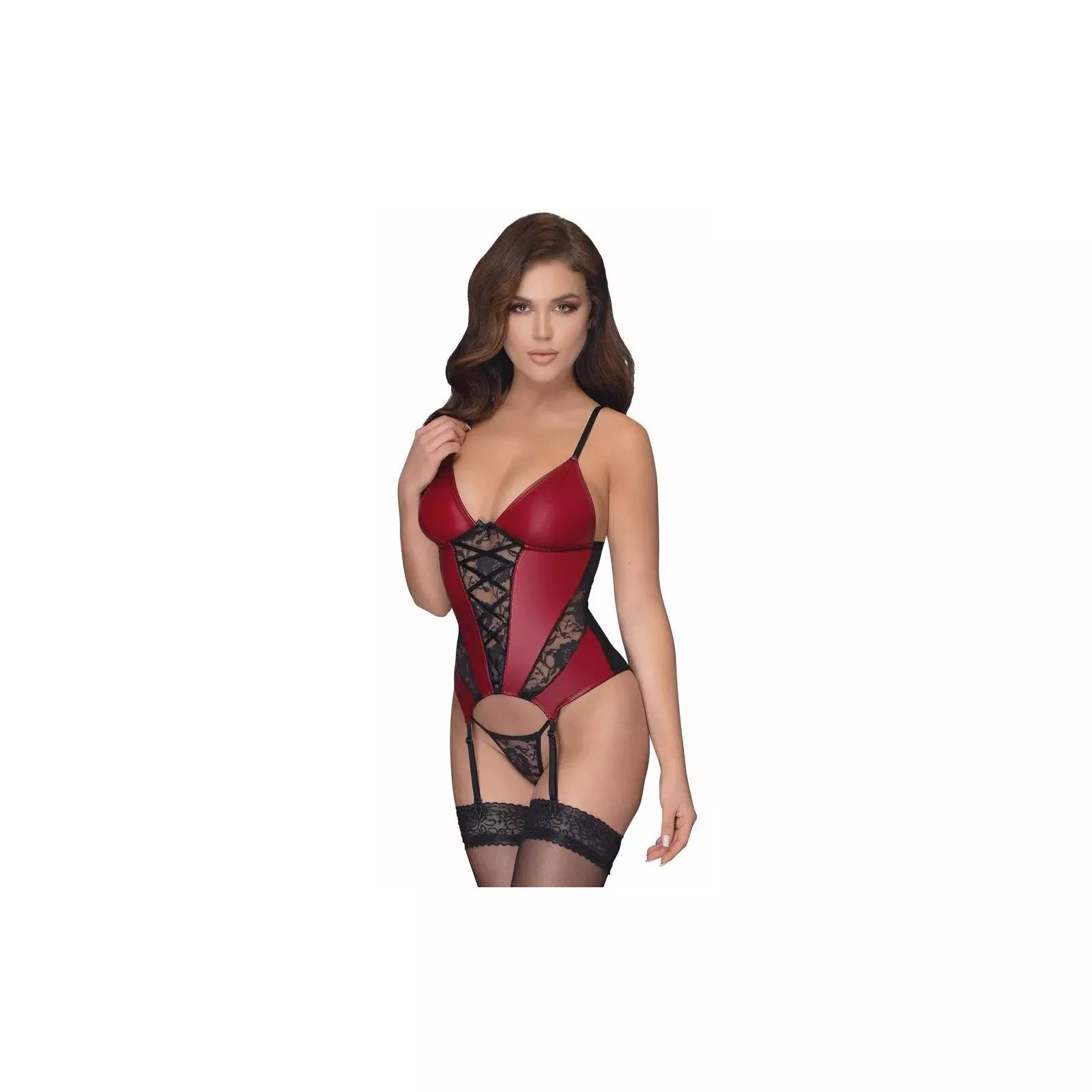 Basque sarkans/melns XL, Cottelli Collection Photo 2