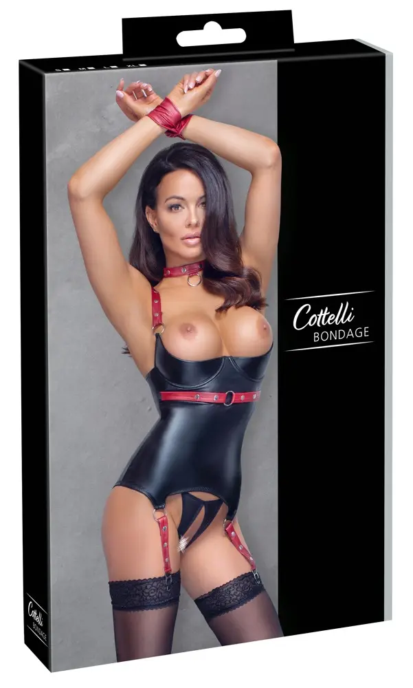 Корсет-баска Cottelli Collection чёрно-красная S Photo 8