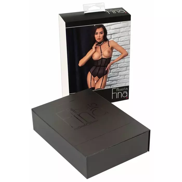 abierta fina open-cup open-crotch bodysuit accessory M Photo 8
