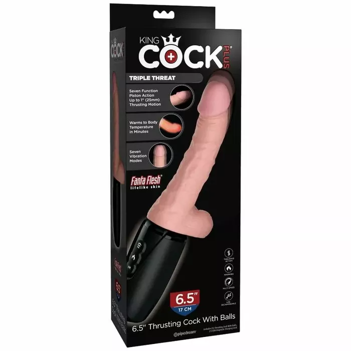 Vibrator king cock PLUS TRIPLE THREAT LIGHT SKIN TONE Photo 9
