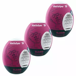 SATISFYER 3 MASTURBATOR EGGS - BUBBLE