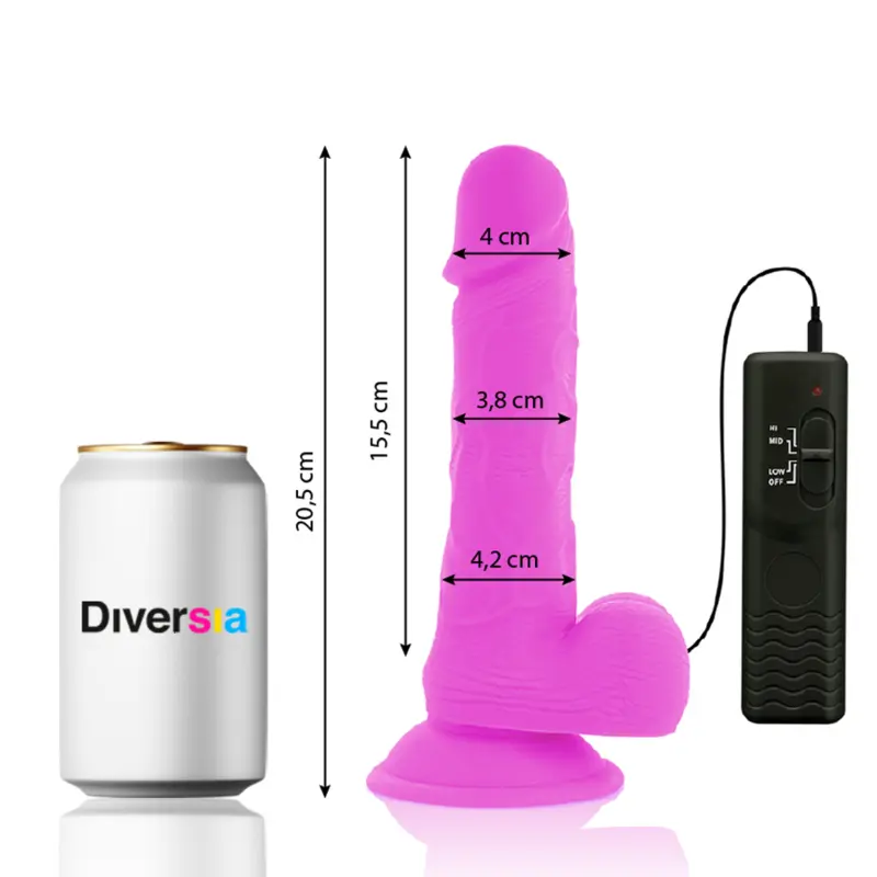 Diversia D-231116 vibrējošs dildo — silikons 20,5 cm Photo 9