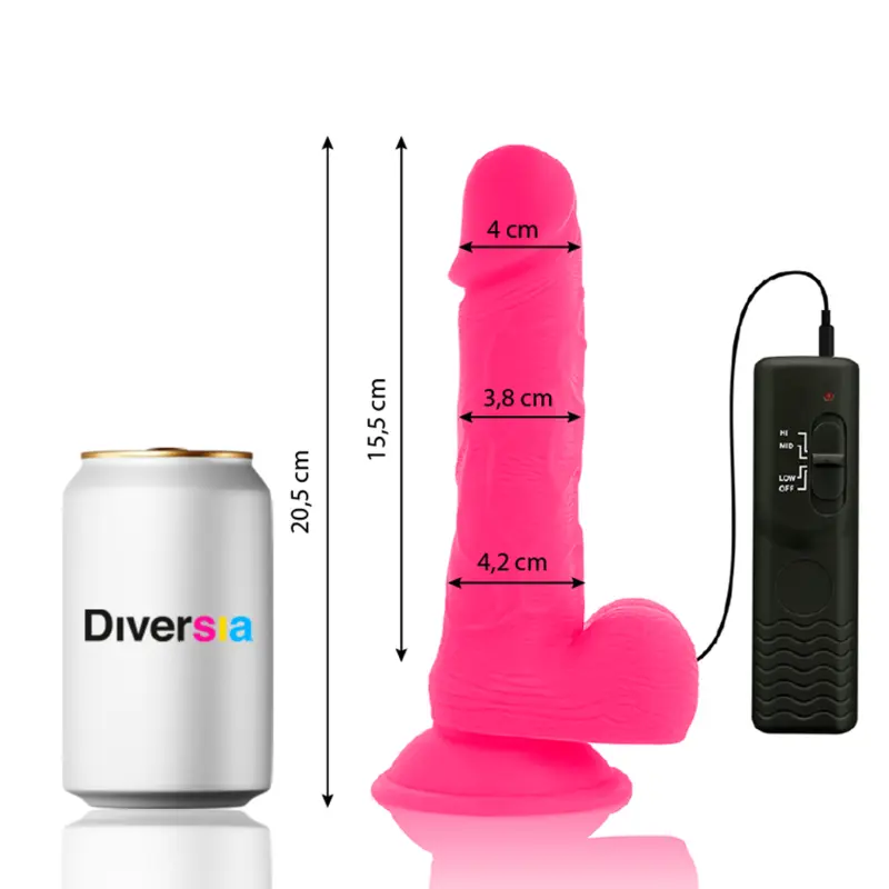 Dildo Diversia+ elastīgs ar vibrāciju 20,5 cm Photo 9