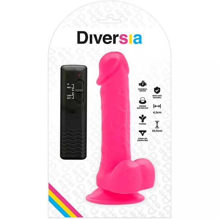 Dildo Diversia+ elastīgs ar vibrāciju 20,5 cm Photo 8