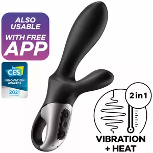 SATISFYER HEAT CLIMAX+ ANĀLĀ VIBRATORA APLIKĀCIJA MELNA, D-231293