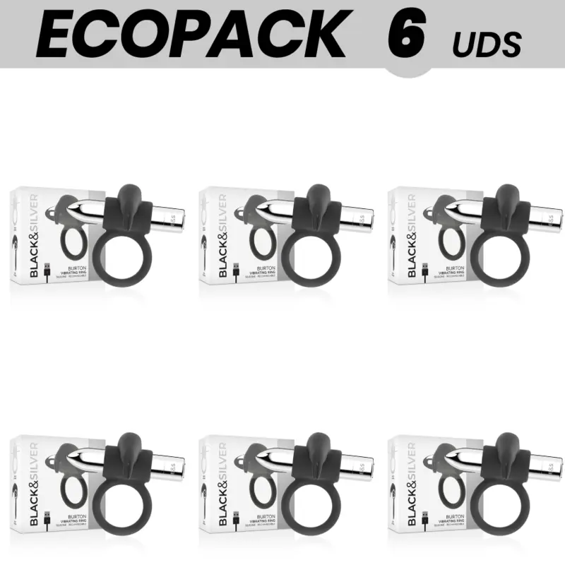 Vibrating ring set black&silver BURTON — 10 modes Photo 2