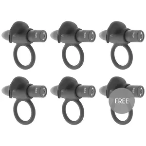 Vibrating Ring Black&Silver Burton 10 Modes Size 5 + 1 Free