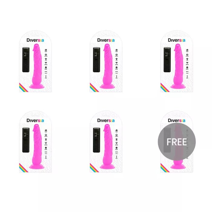 DIVERSIA Elastīgs Vibrējošs Dildo - ECOPACK 6 VIENĪBAS Photo 1