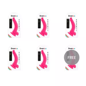 Vibrējošs dildo diversia+ D-231483 — elastīgs, rozā, garums 21,5 cm, Ø 4,5 cm, ECOPACK 6 gab.