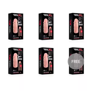 Penis extender sleeve VIRILXL V3 Extra Comfort, flesh color, includes 6 pieces (5+1 free)