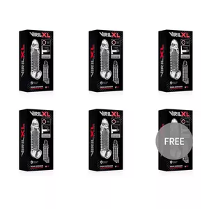 Penis extender sleeve VIRILXL V11 Transparent — extra comfort, pack 5+1 free