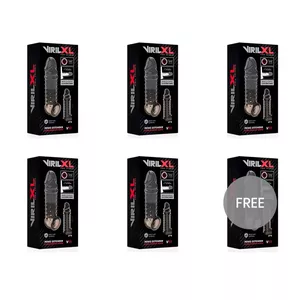 Penis extender sleeve VIRILXL V11 Extra Comfort — black, size V11 (includes 5+1 free)
