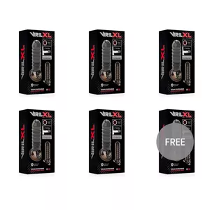 Penis extender sleeve VIRILXL V15 Extra Comfort — model V15, black, size 5+1 free
